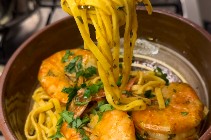 Lemon cajun shrimp pasta