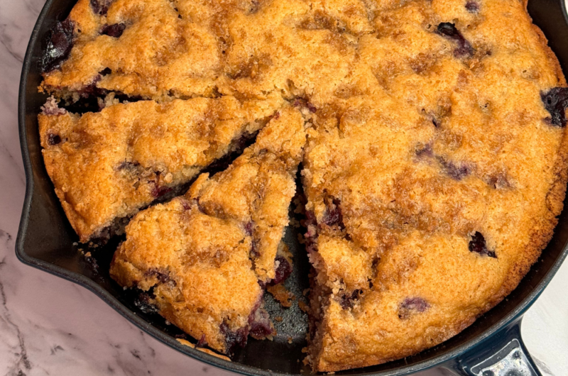 Ginger lemon blueberry skillet muffin